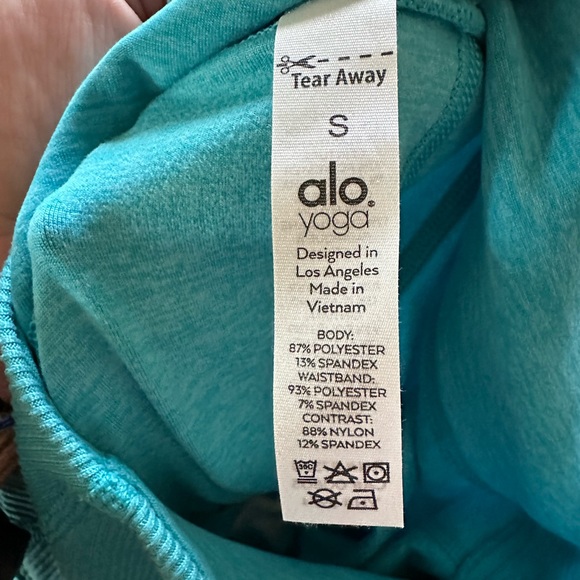 SOLD: Alo High-Waist Alosoft Lounge Leggings | size small, turquoise - Picture 6 of 6